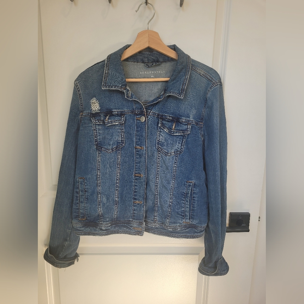 2 For $35 Aeropostale Distressed Blue Jean Jacket